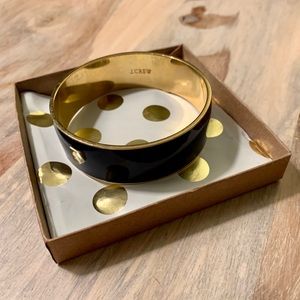 J.Crew Classic Wide Bangle Gold and Navy